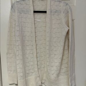 LOFT Cream Open-Knit Cardigan